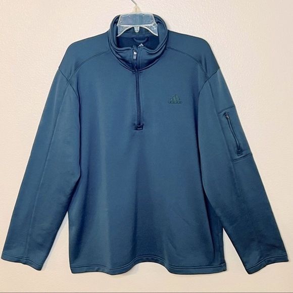 Adidas Long Sleeve Therma Fleece mens Training Running Sweater Zip Up Jacket XL - Picture 1 of 10